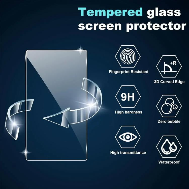 Tempered glass screen protector for handheld display with anti-fingerprint and 3D curved edge