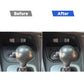 Before-and-after view of carbon fiber-look water cup panel sticker, black