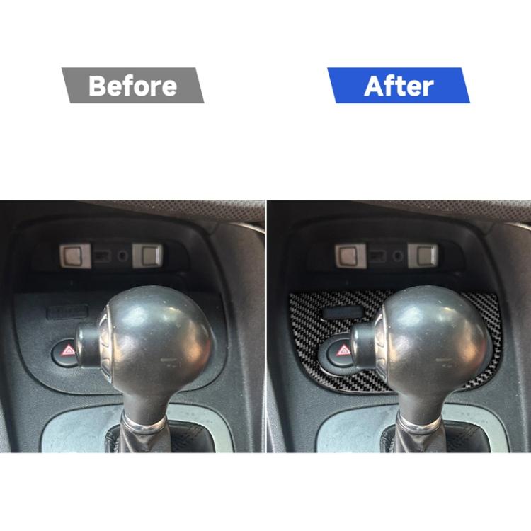 Before-and-after view of carbon fiber-look water cup panel sticker, black
