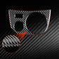 Carbon fiber-look water cup panel sticker with red accent line, black carbon texture