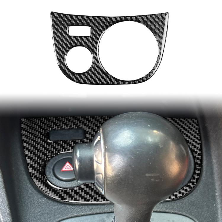 Carbon fiber-look water cup panel sticker with large circular cutout, small hole, black