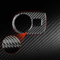 Black carbon fiber headlight switch panel trim sticker detail with textured weave