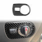 Black carbon fiber headlight switch panel trim sticker installed on switch panel