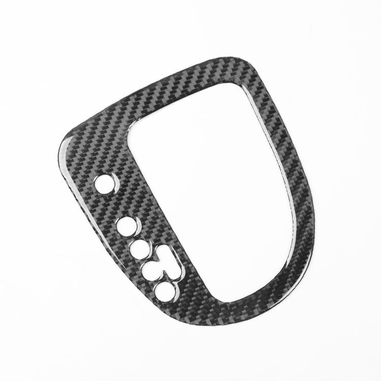Black carbon fiber gear position panel sticker, oval cutout with 4 button holes