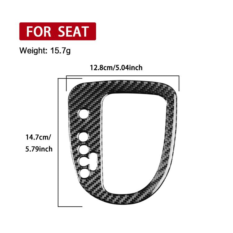 Black carbon fiber gear position panel sticker with oval cutout and side hole marks