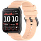 Light pink silicone watch band with a rectangular smartwatch and perforated strap