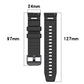 Black silicone watch band pieces with 24 mm width and 97 mm and 127 mm lengths