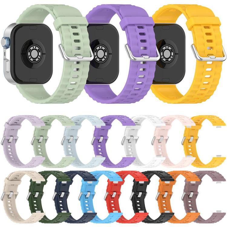 Silicone watch bands in assorted colors, with silver buckles and adjustable holes
