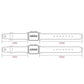 Watch band sizing diagram showing strap lengths and 38 mm and 42 mm watch widths