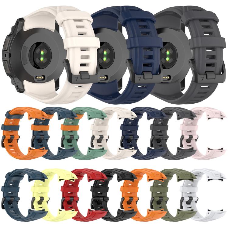 Silicone watch bands in assorted colors shown on watch backs and separately