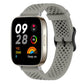 Gray perforated silicone watch band shown on a smartwatch