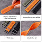 Perforated silicone watch bands in orange, black, and green, showing flexible straps and metal clasps