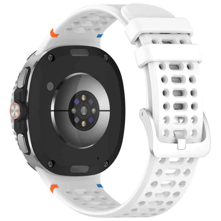 xDfind Alloy Silver Buckle Breathable Hole Silicone Watch Band, For Galaxy Watch9 / 8 / 8 Classic