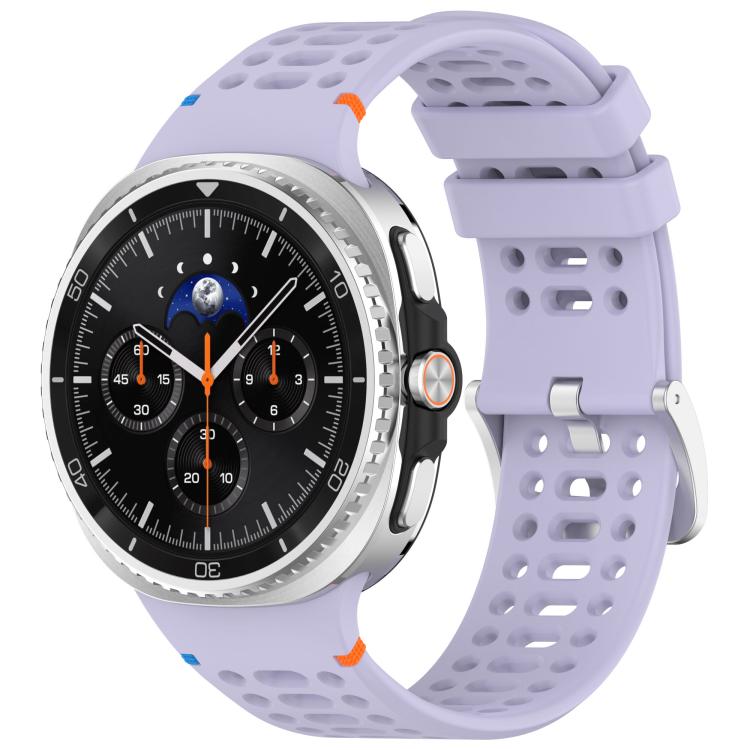xDfind Alloy Silver Buckle Breathable Hole Silicone Watch Band, For Galaxy Watch9 / 8 / 8 Classic