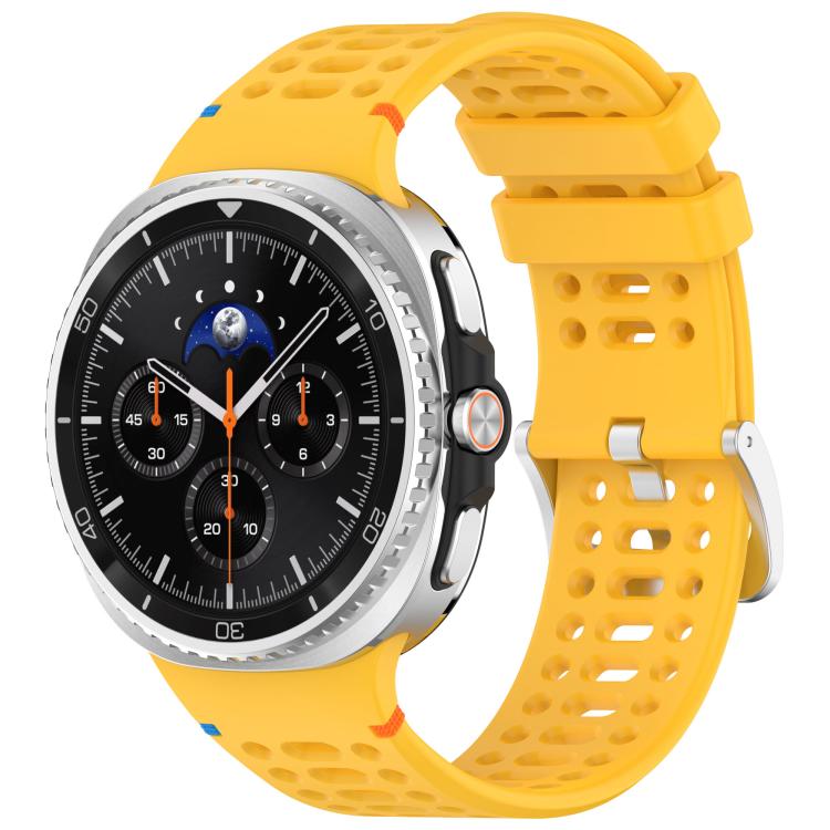 xDfind Alloy Silver Buckle Breathable Hole Silicone Watch Band, For Galaxy Watch9 / 8 / 8 Classic