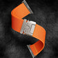 Orange xDfind stretch nylon watch band with metal parachute buckle and watch connectors