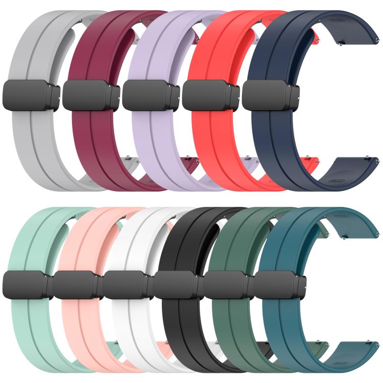 Silicone watch bands with black folding buckles in assorted colors
