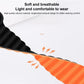 Black and orange ribbed silicone watch band with a flexible, breathable design