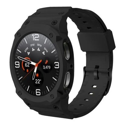 Black integrated TPU watch band with protective case and buckle for Galaxy Watch