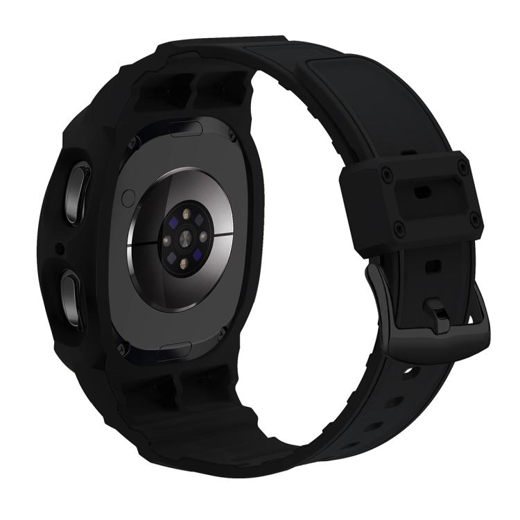 Back of black integrated TPU watch band and protective case for Galaxy Watch