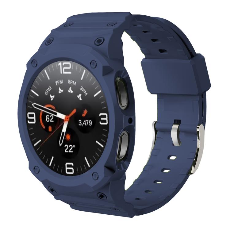 Integrated TPU watch band in midnight blue with protective watch case and adjustable strap