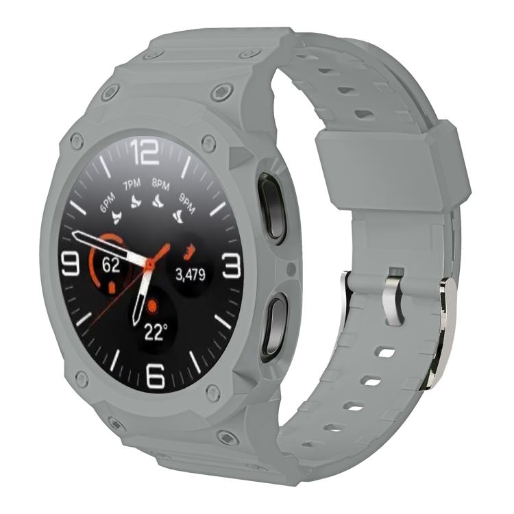 Integrated TPU watch band in light grey with protective watch case and adjustable strap