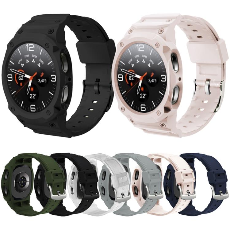 Integrated TPU watch bands in several colors, shown with front and back views