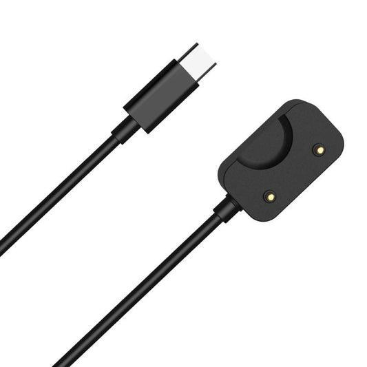 Black USB-C smartwatch charging cable showing the USB-C plug and magnetic charging contacts.