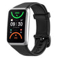 Black TPU sport watch band fitted to a rectangular smartwatch