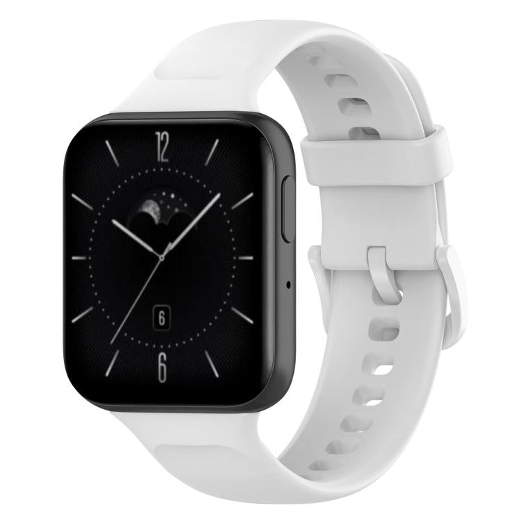 xDfind white silicone watch band, shown fitted to an OPPO Watch 3.