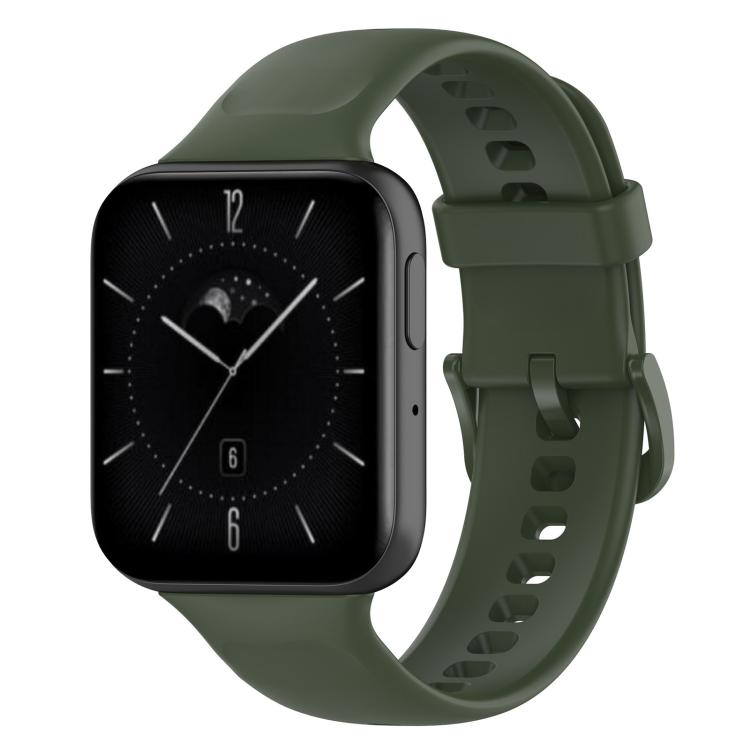 xDfind army green silicone watch band, shown fitted to an OPPO Watch 3.