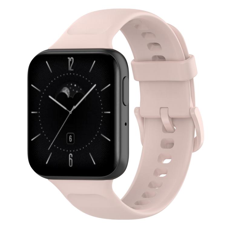 xDfind silicone watch band in light pink, shown fitted to an OPPO Watch 3.