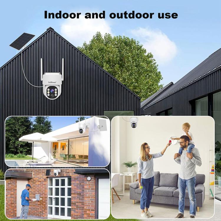 Wireless security camera with solar panel for indoor and outdoor mounting