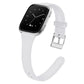 For Fitbit Versa 2 / Versa / Versa Lite xDfind Silver Buckle Slim Solid Color Silicone Watch Band, S, L