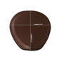 Brown motorcycle seat pad with stitched edge and size guide markings