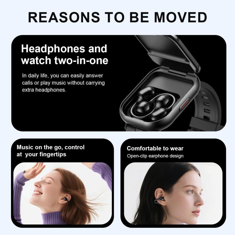 D12 2.01 inch TFT Screen Smart Bluetooth Watch & Headphone 2 in 1 Support Wireless Calling