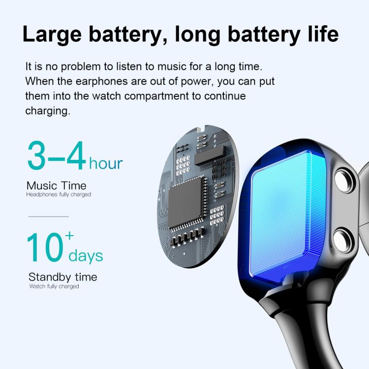 D12 2.01 inch TFT Screen Smart Bluetooth Watch & Headphone 2 in 1 Support Wireless Calling