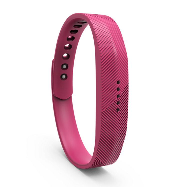xDfind silicone band for Fitbit Flex 2 in pink, with ribbed texture and snap buckle