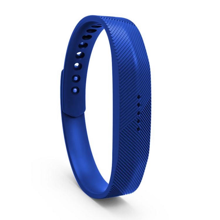xDfind silicone band for Fitbit Flex 2 in dark blue, with ribbed texture and snap buckle