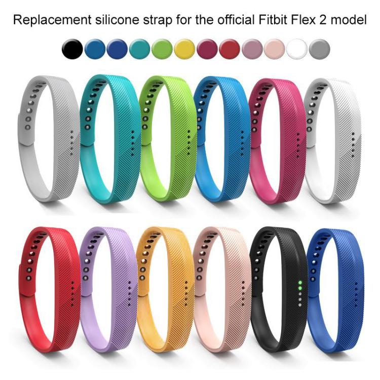 Assorted colors of ridged silicone Fitbit Flex 2 replacement bands