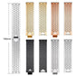 Fish-scale metal watch bands in silver, gold, rose gold, and black, with 190 mm length marking