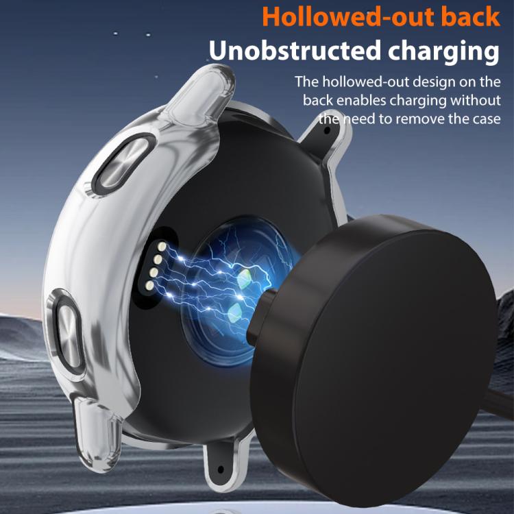 Silver xDfind TPU watch cover shown with an open back for charging access