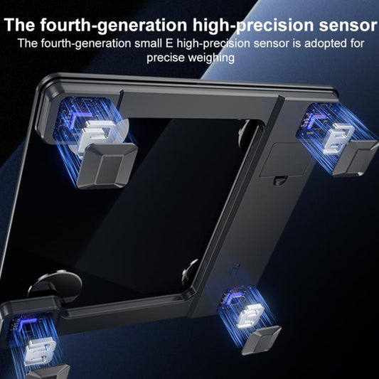 Smart body fat scale with high-precision sensor modules and blue light detail