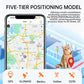GPS pet collar tracker on a cat, with orange strap and white GPS module.