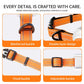 Orange adjustable pet collar strap with reinforced buckle and white GPS tracker module.