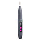 Dark grey rechargeable portable nail file with sanding head and digital display