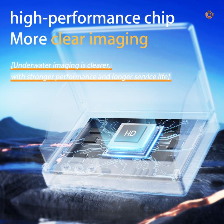 Visual fish finder with illuminated HD chip circuit graphic near display