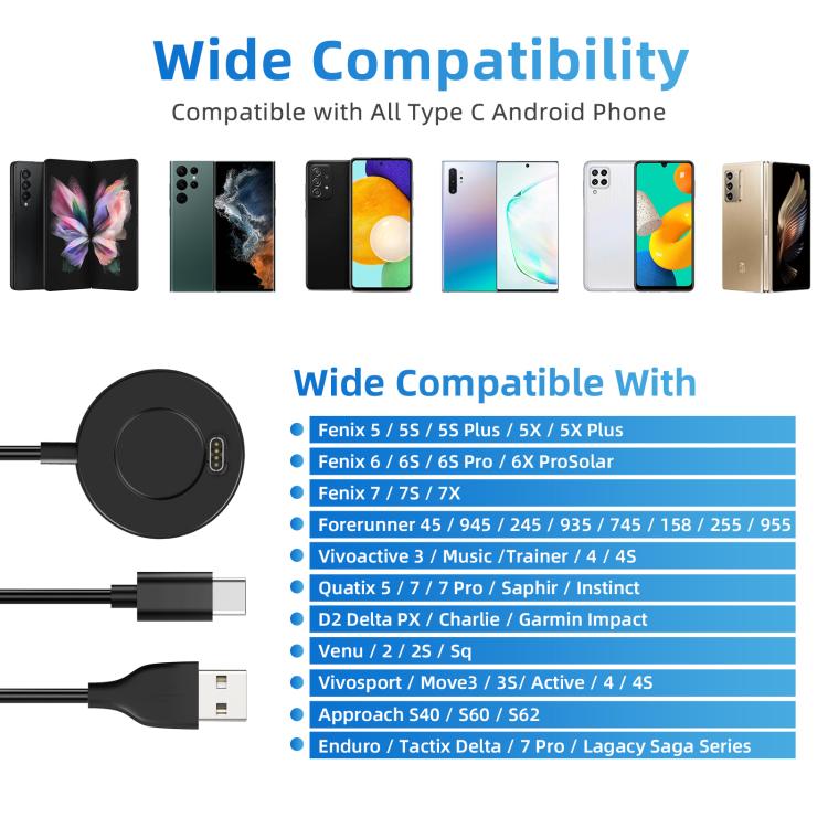 xDfind 2 in 1 USB to Type-C Integrated Watch Charging Base, Length: 1.2m, Charging Base