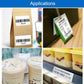 Thermal barcode labels on packages, bottles, and retail shelf items