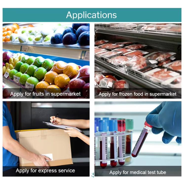 Thermal label printer applications for supermarket items and medical test tubes